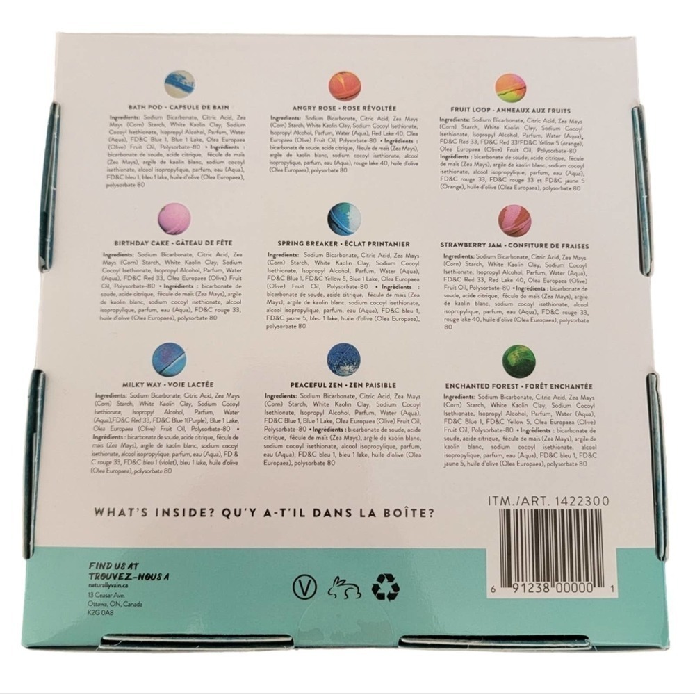 🛑 2 / $40 Sale! Naturally Vain Handmade Natural Bathbombs 9 count NWT - Picture 3 of 12